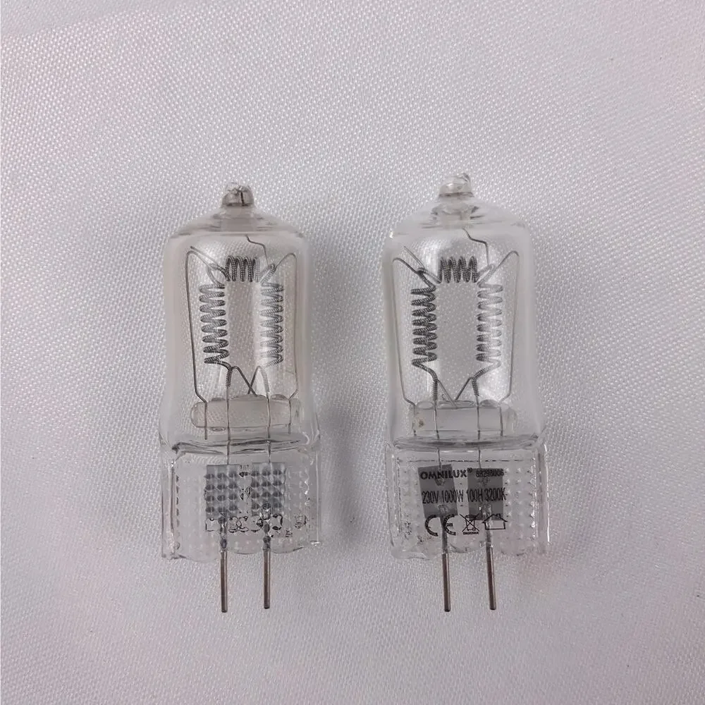 (2-Pack) Omnilux 230V 1000W GX-6.35 3200K Halogen Stage Light Bulb